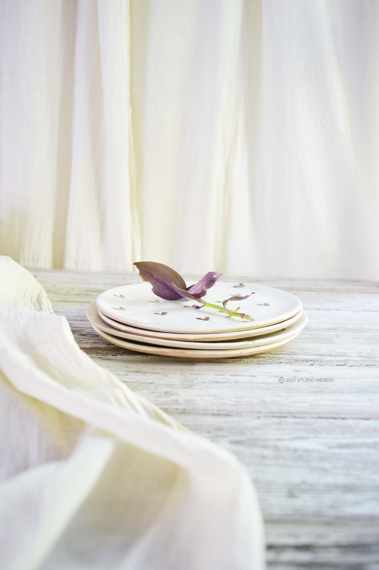SNACK PLATES- IRREGULAR/ORGANIC- SET OF 2- Jewelled Hearts