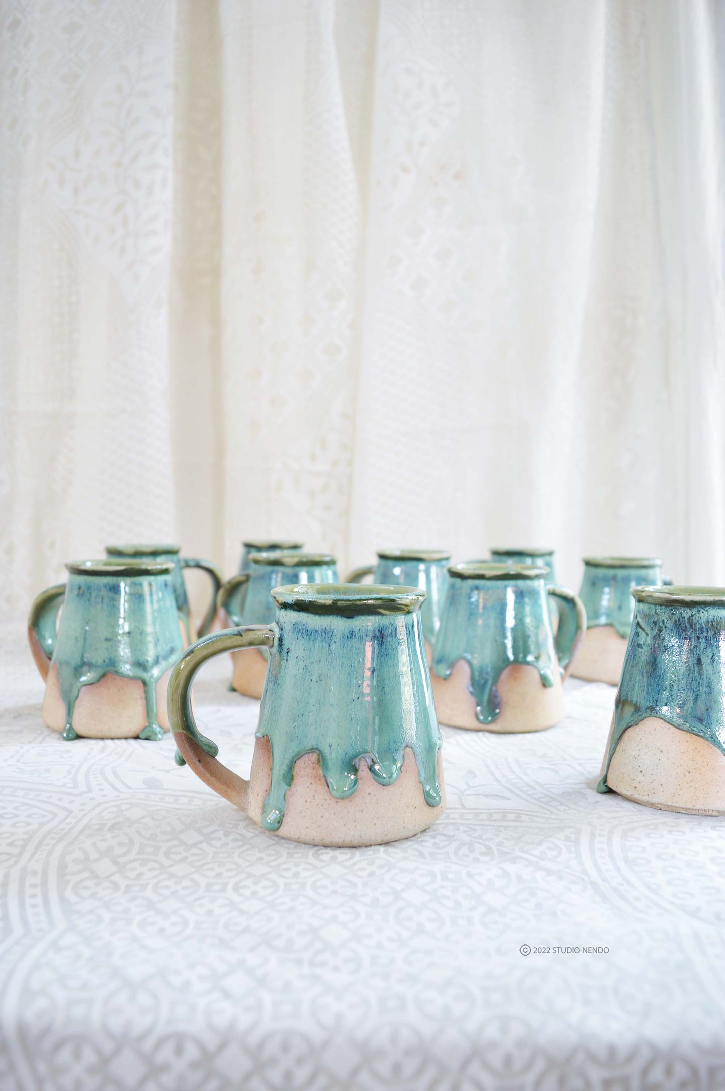 Mottled Green- Coffee Mugs