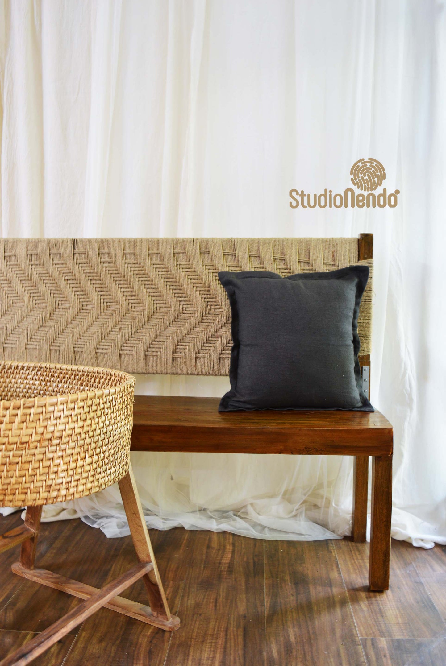 Linen Cushion Cover- Charcoal Black