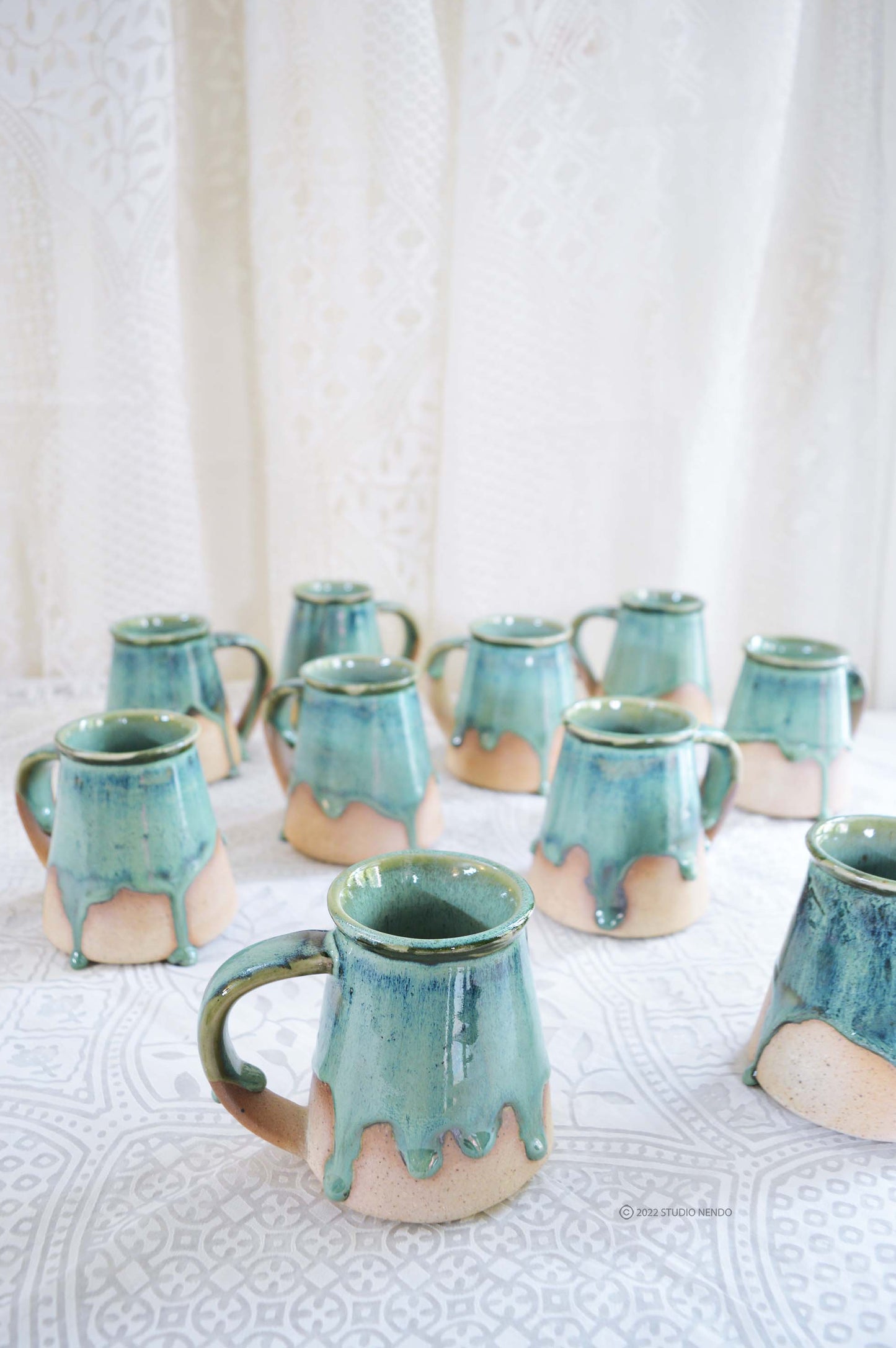 Mottled Green- Coffee Mugs