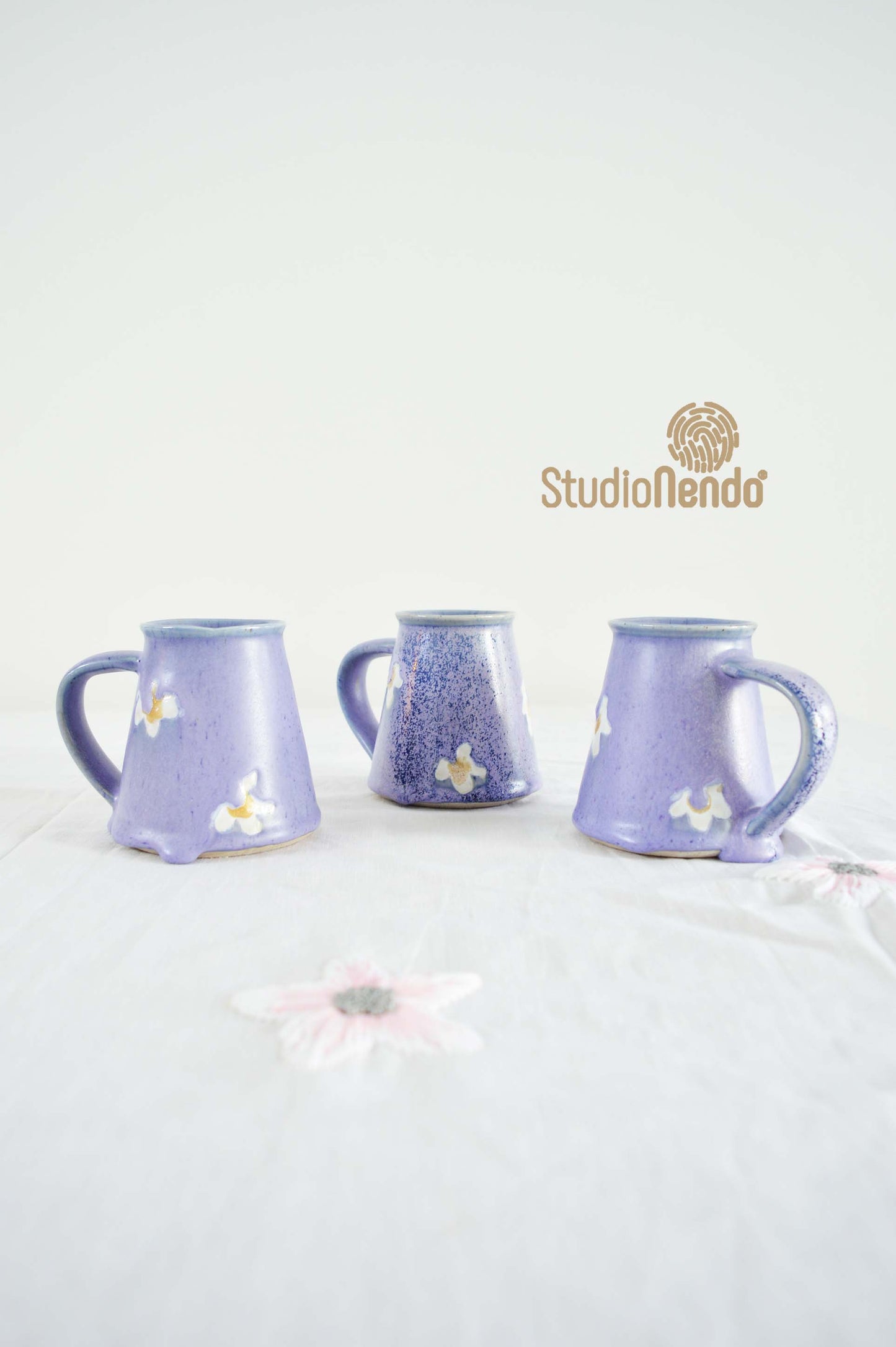 Coffee Mug- Daisy- Lilac- SECONDS