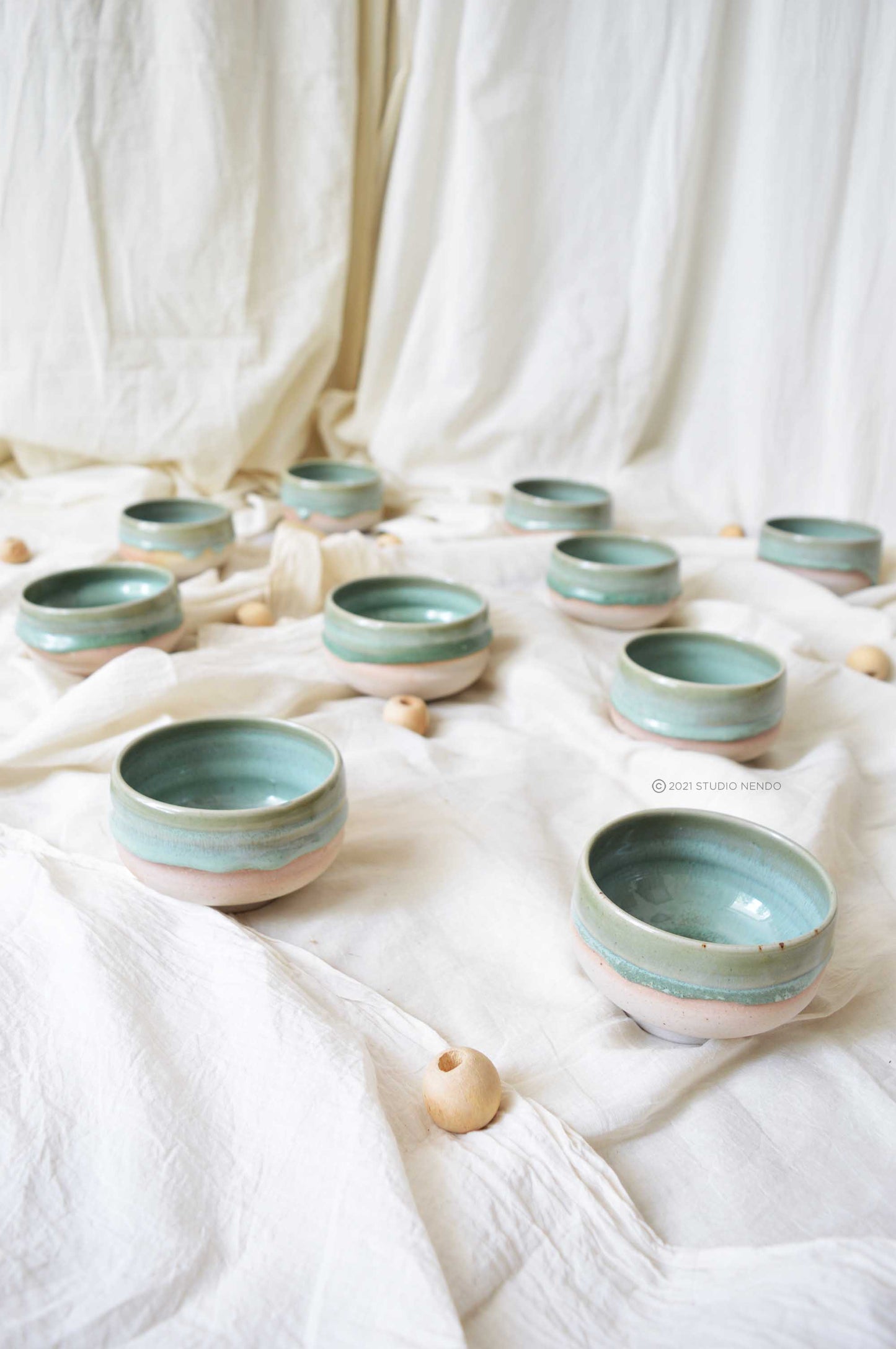 Swirl Soup Bowl- Mottled Green