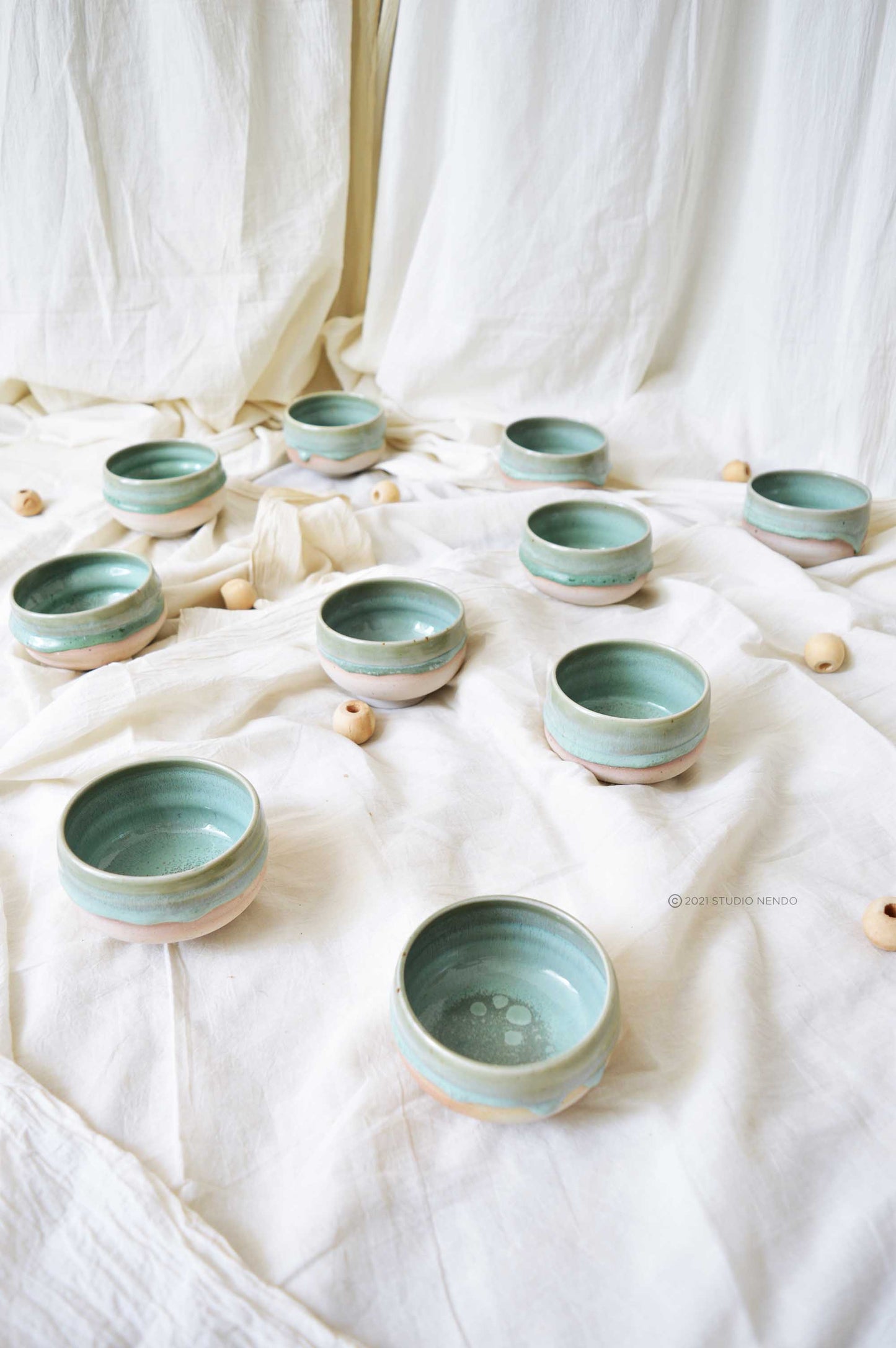 Swirl Soup Bowl- Mottled Green