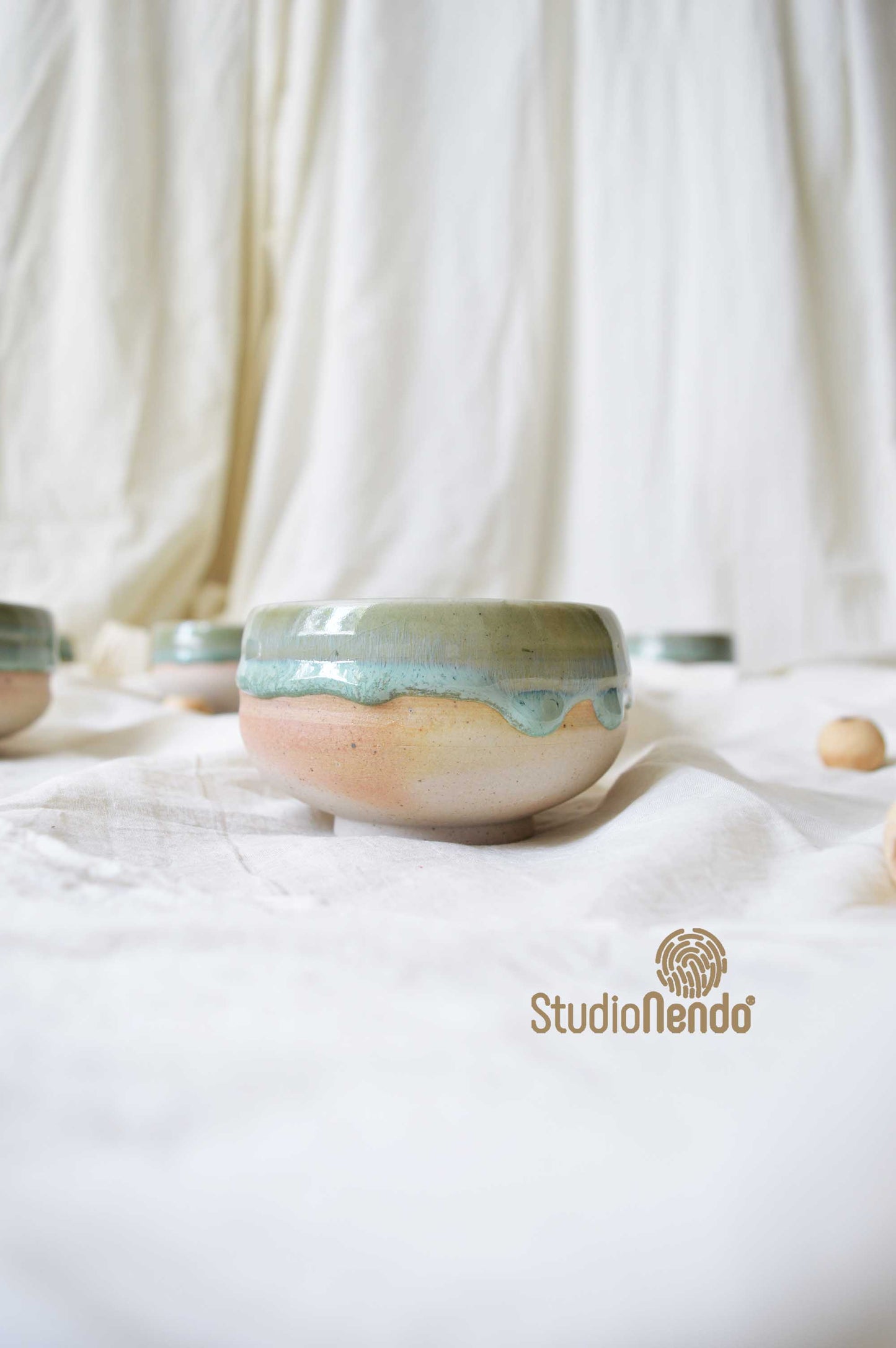 Swirl Soup Bowl- Mottled Green