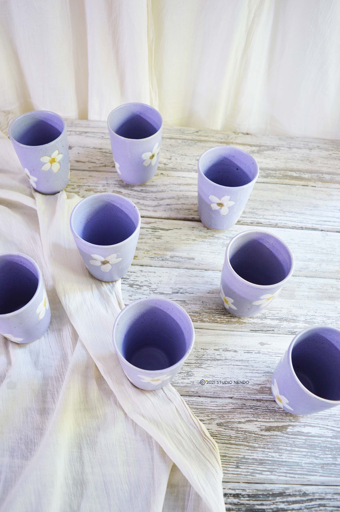 Water Tumblers- Set Of 2-Daisy-Lilac