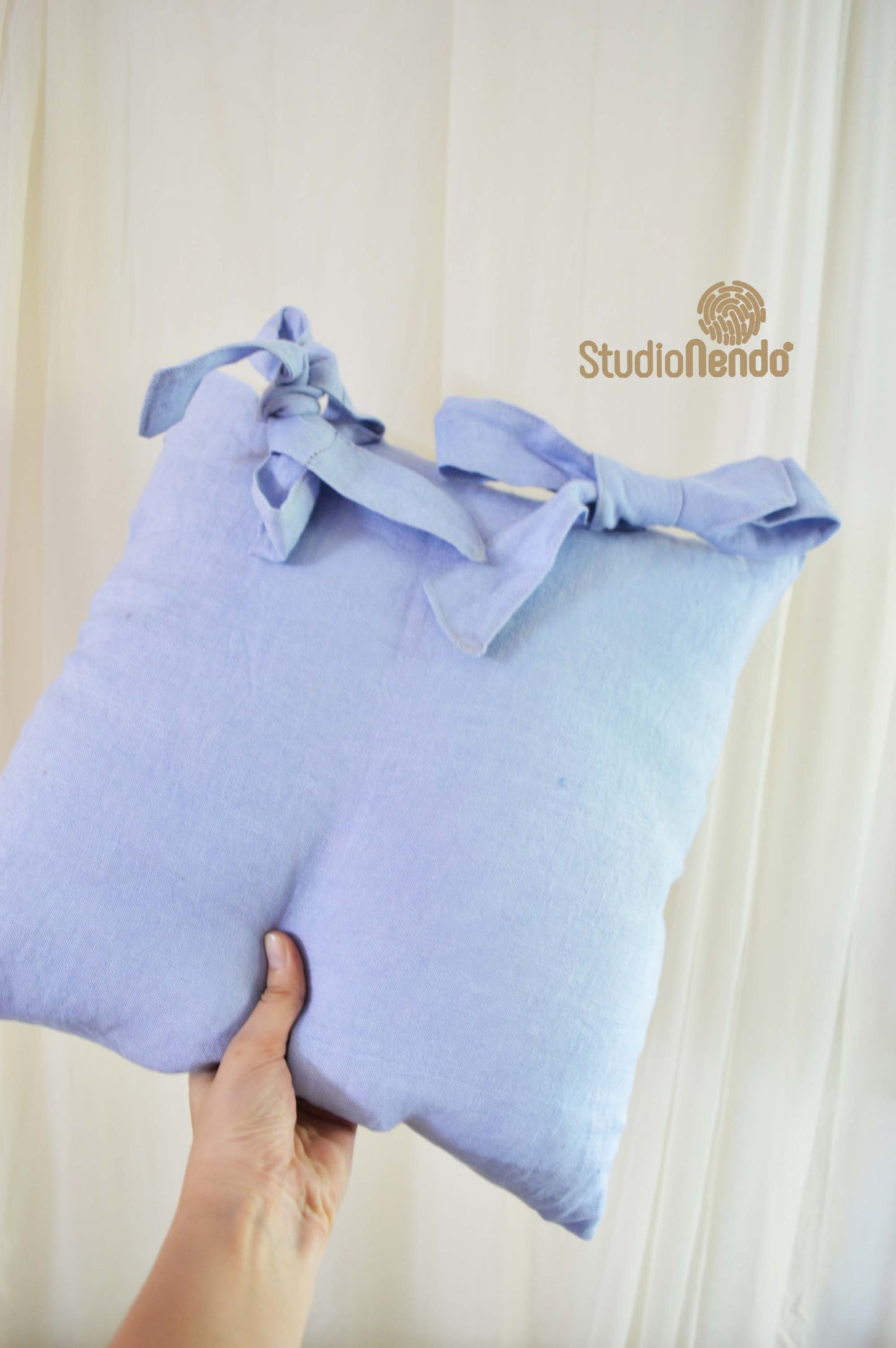 Linen Cushion Cover- Ice Blue