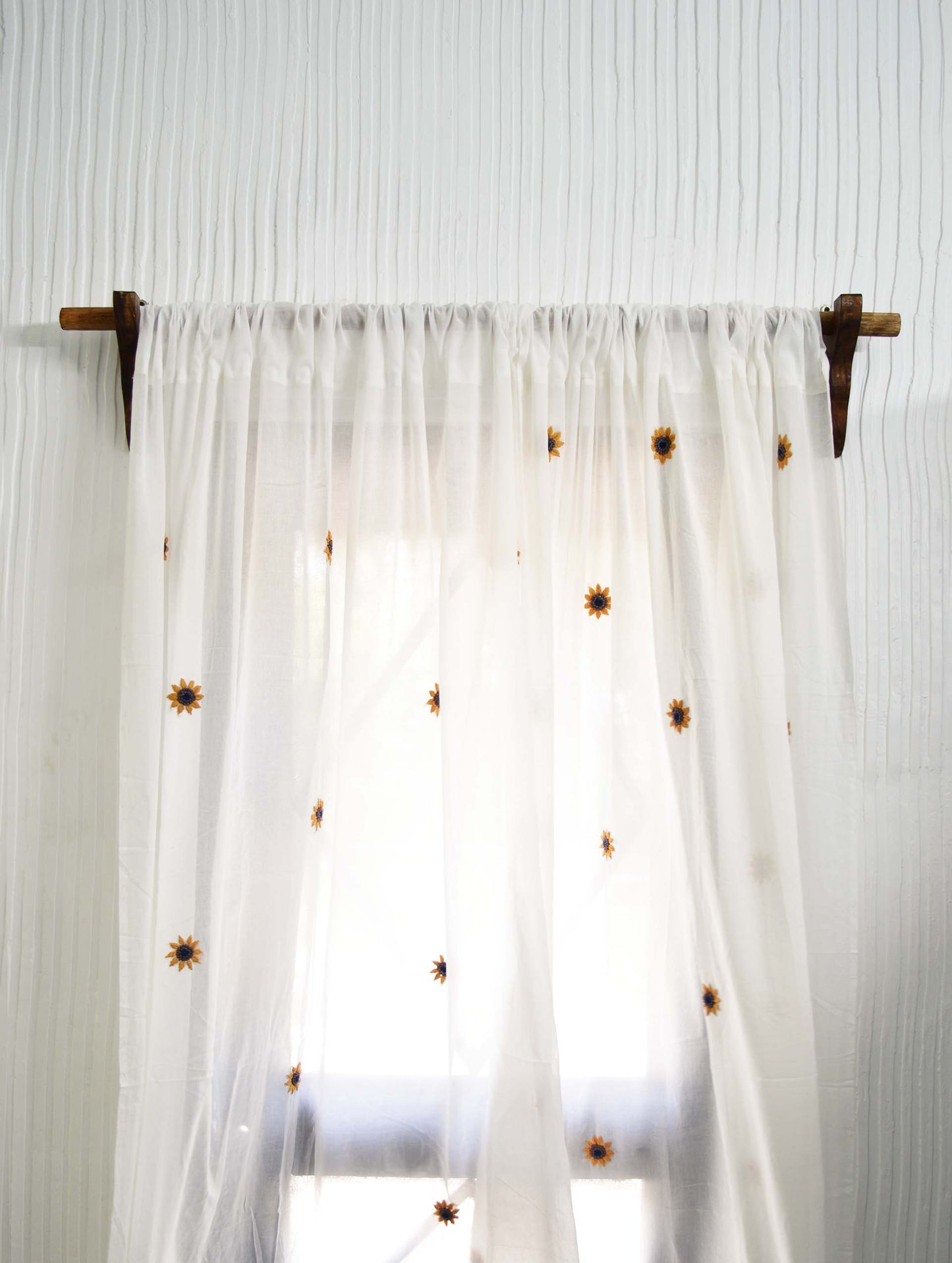 Hand Embroidered Mulmul Curtain- U My Sunflower