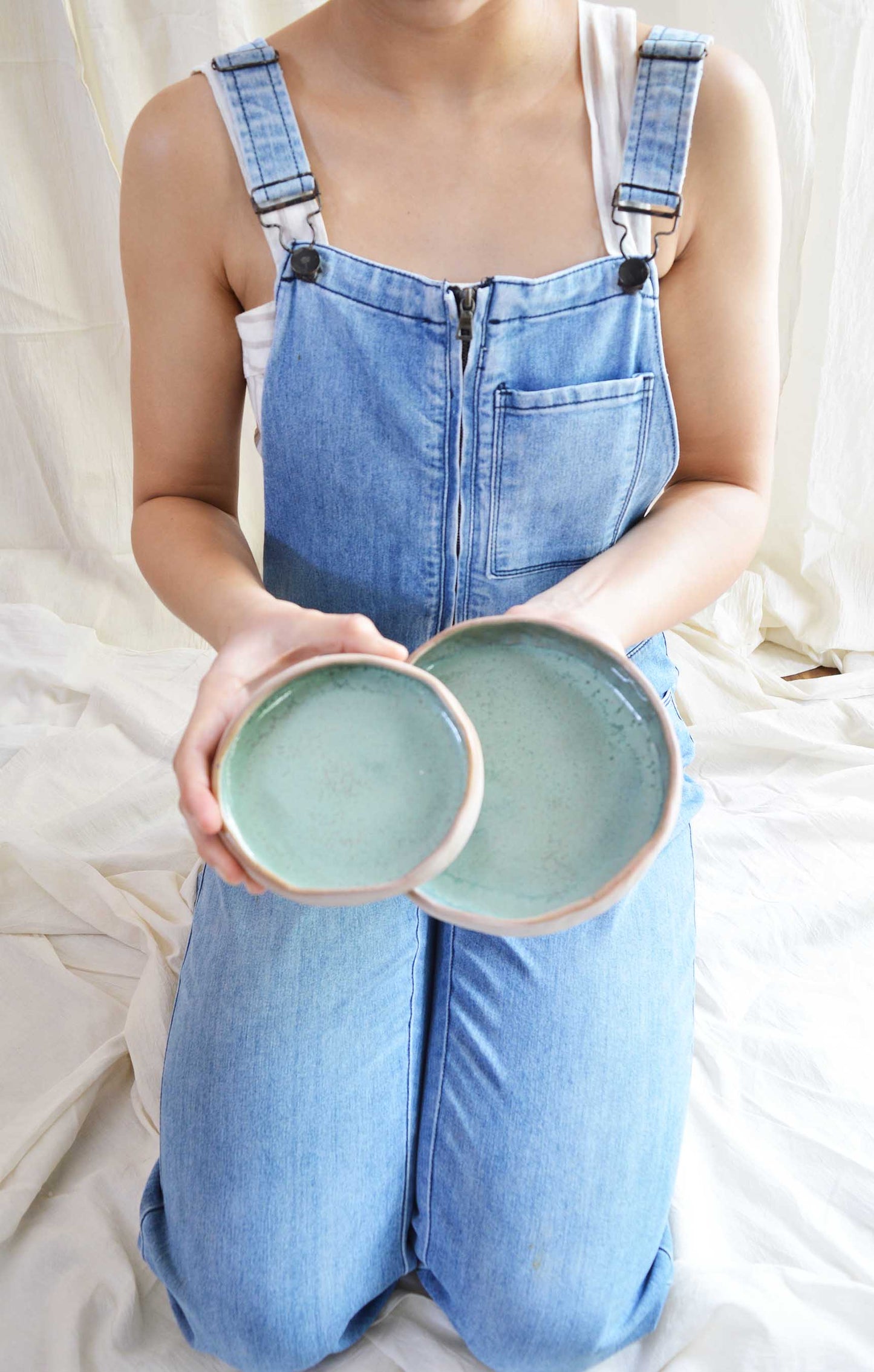 PINCH BOWLS FOR SIDES AND DIPS- MOTTLED GREEN