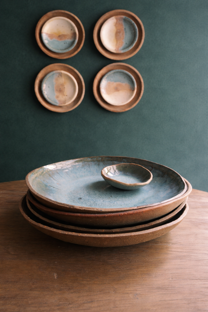 Chip & Dip Bowl/ Serving Bowl- Mottled Green