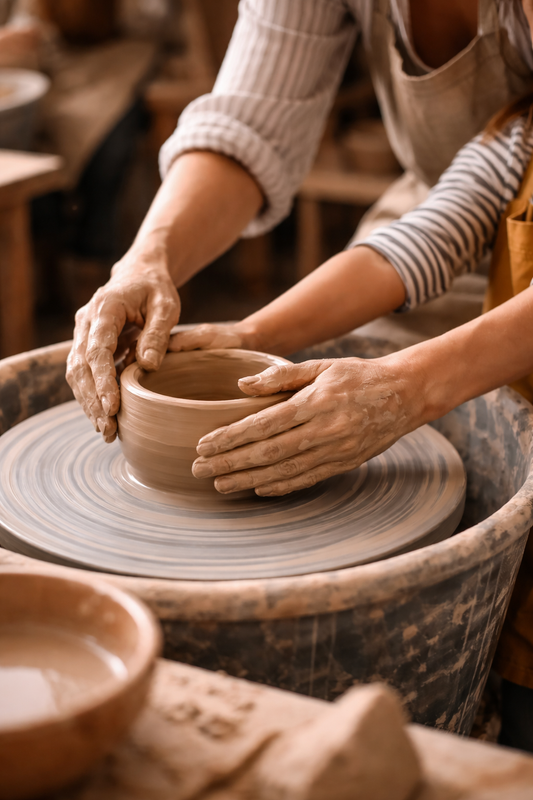 Parent and Child Pottery Class/ Family Sessions/ 1 hr on the wheel