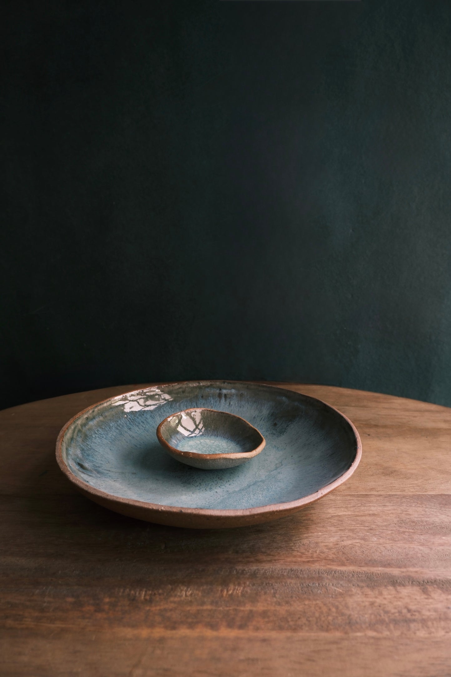 Chip & Dip Bowl/ Serving Bowl- Mottled Green