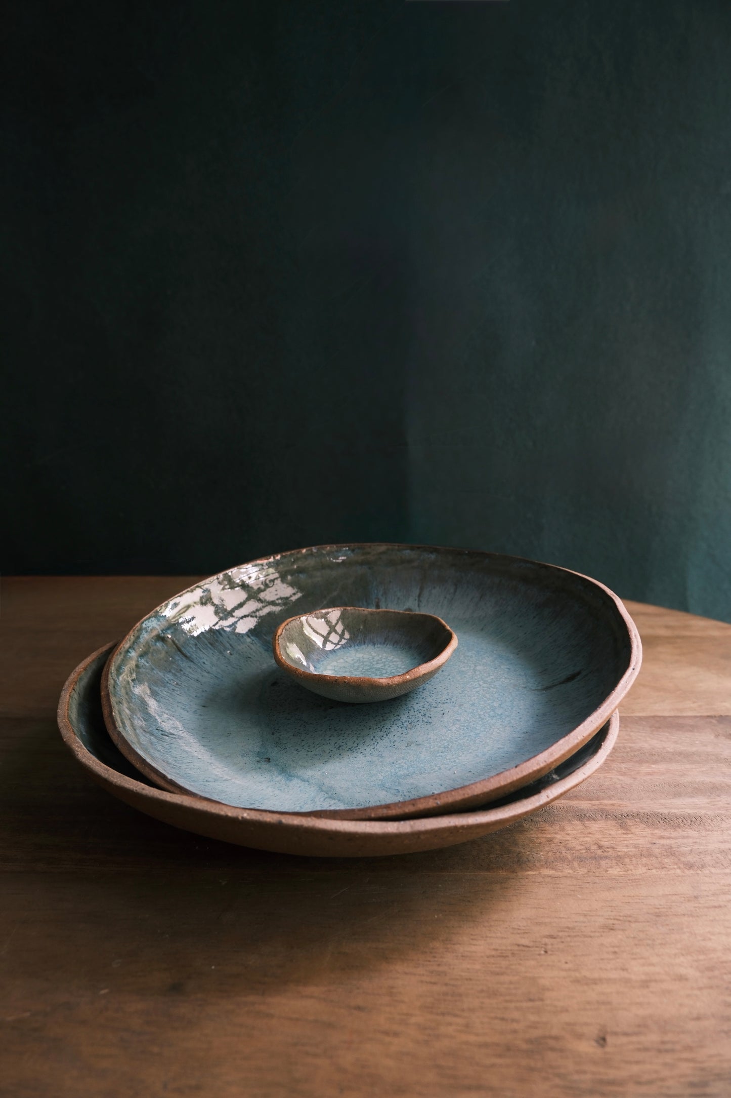 Chip & Dip Bowl/ Serving Bowl- Mottled Green