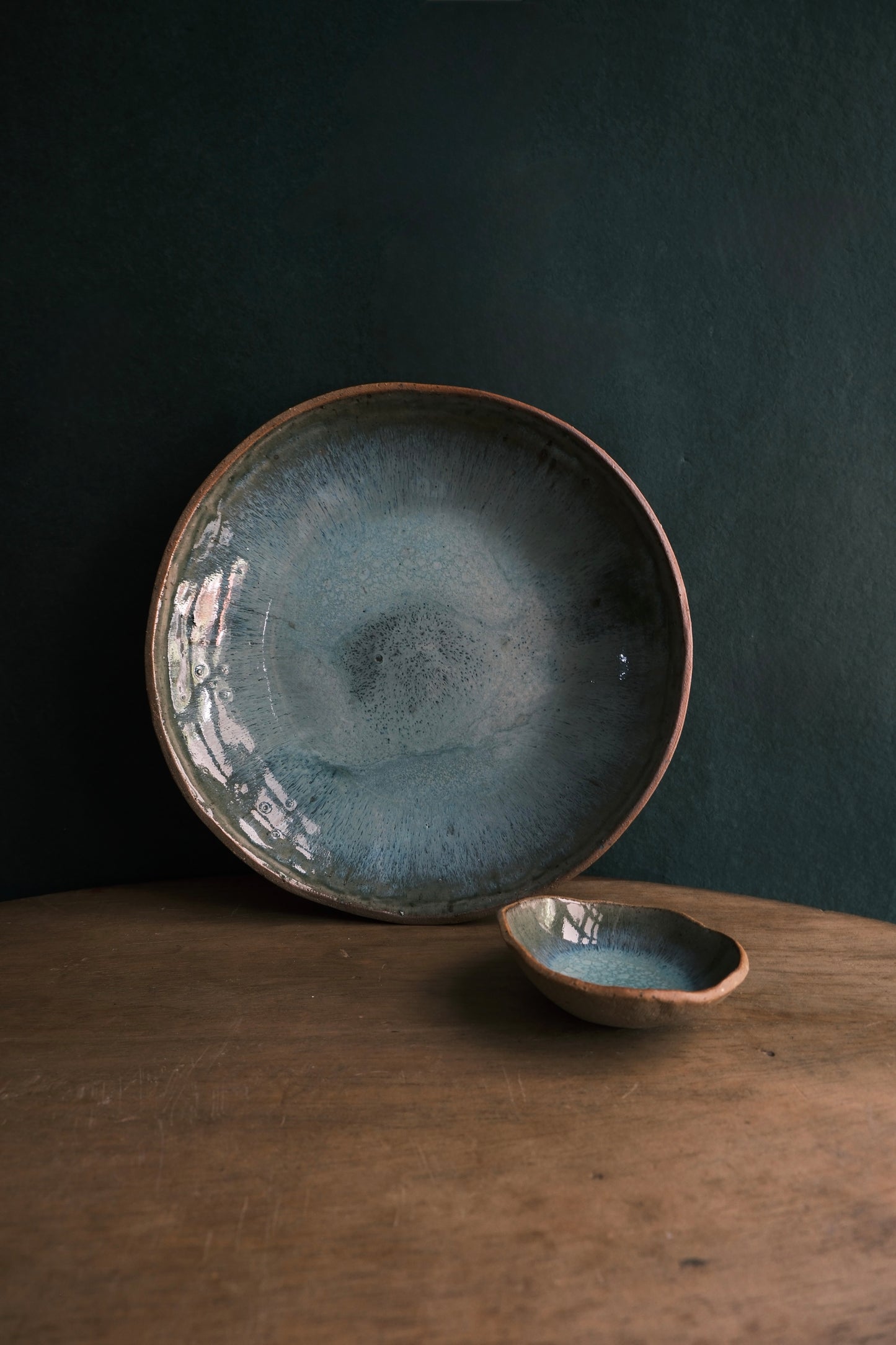 Chip & Dip Bowl/ Serving Bowl- Mottled Green