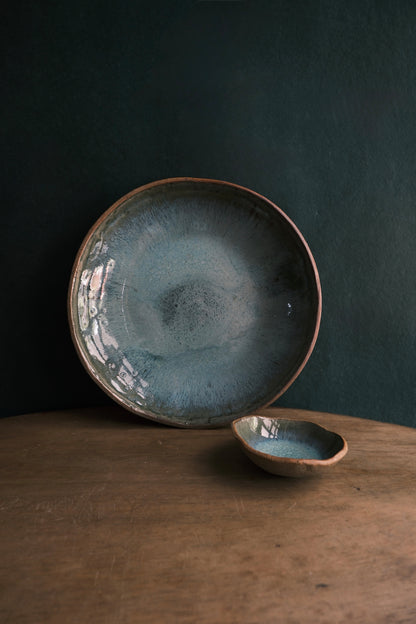 Chip & Dip Bowl/ Serving Bowl- Mottled Green