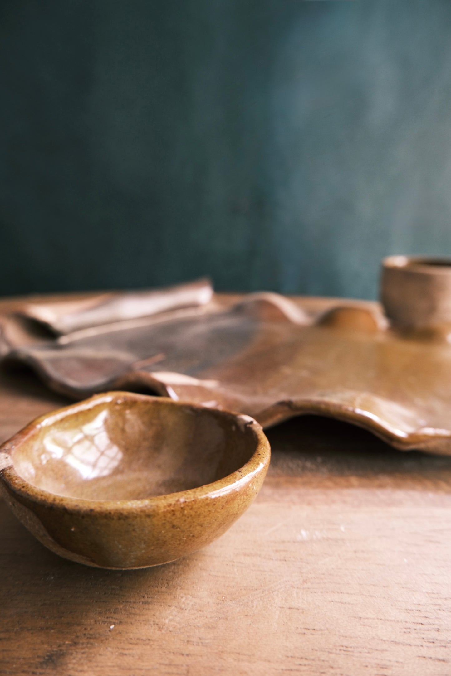 Scroll Cheese Platter/Serving Platter- Three Piece- Dark Umber #2