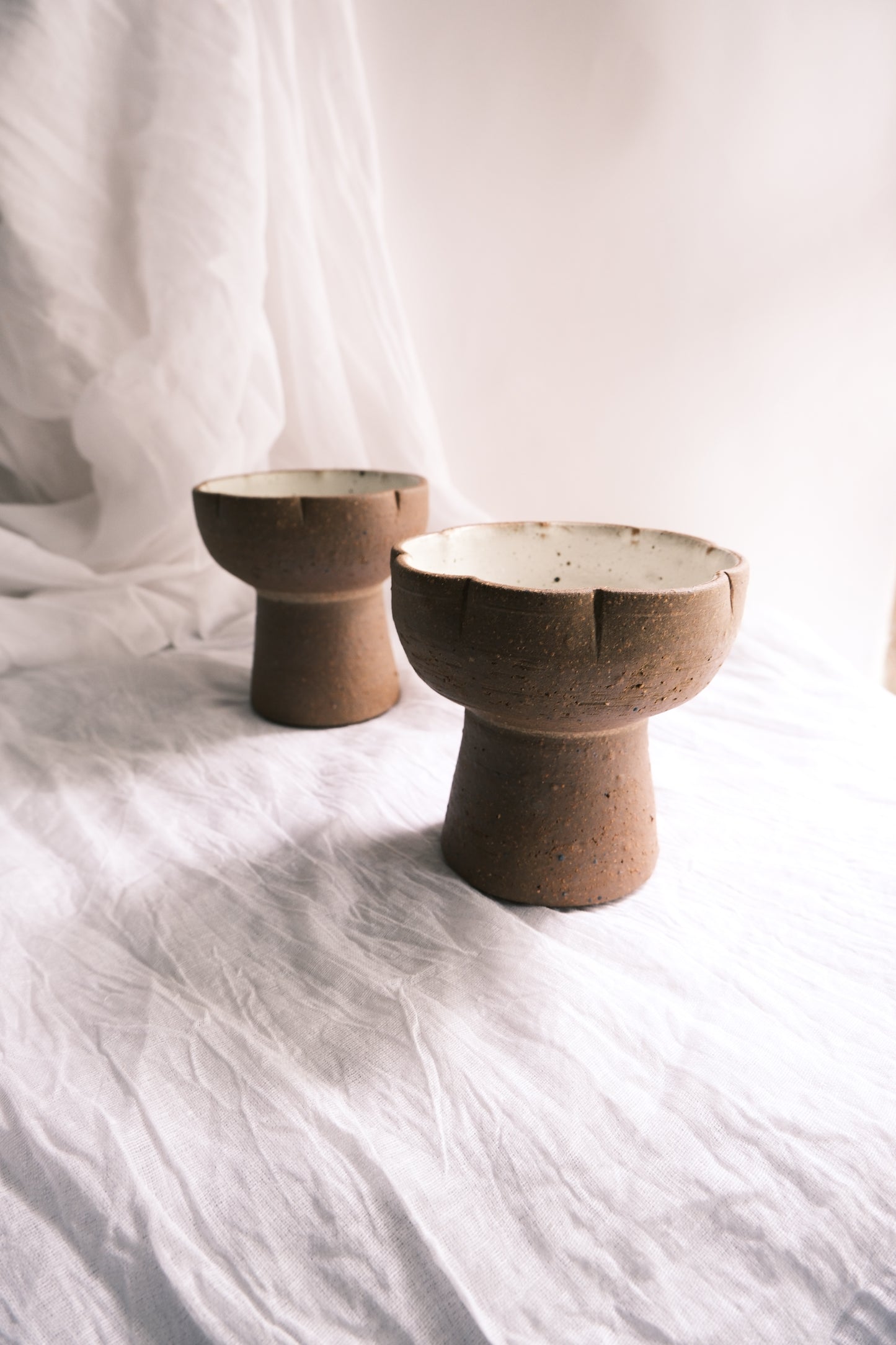 Pedestal Bowl/Ice-Cream Bowl- Set of 2- Wildflower