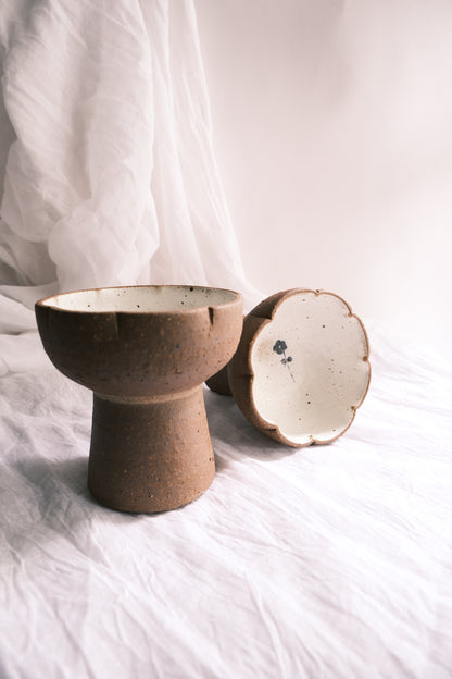 Pedestal Bowl/Ice-Cream Bowl- Set of 2- Wildflower