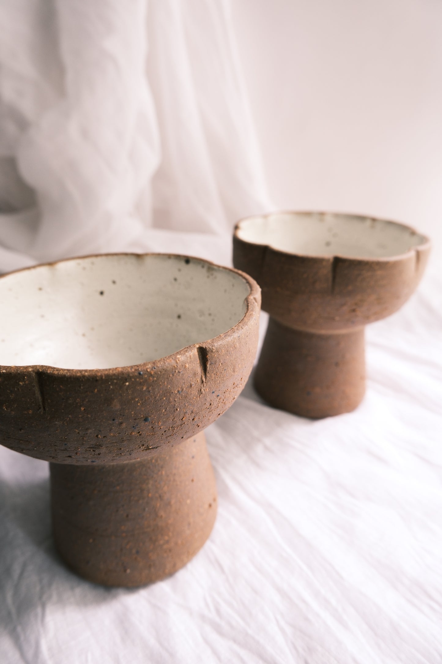 Pedestal Bowl/Ice-Cream Bowl- Set of 2- Wildflower