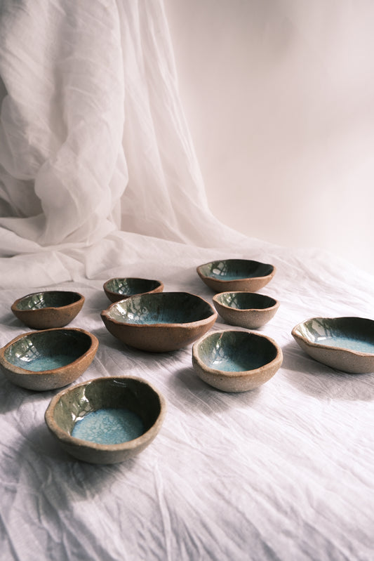 Dip Bowl/Small Katori- Set of 2- Mottled Green