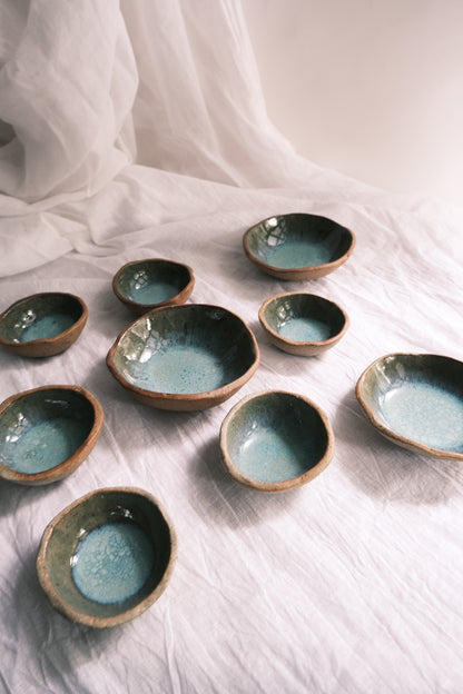 Dip Bowl/Small Katori- Set of 2- Mottled Green