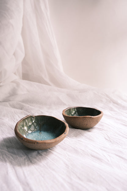 Dip Bowl/Small Katori- Set of 2- Mottled Green