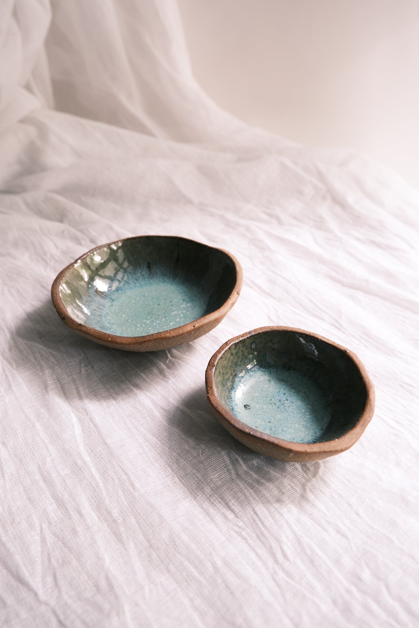 Dip Bowl/Small Katori- Set of 2- Mottled Green