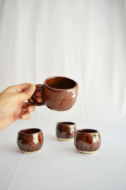 Teacups- Red Tenmoku- Set of 2