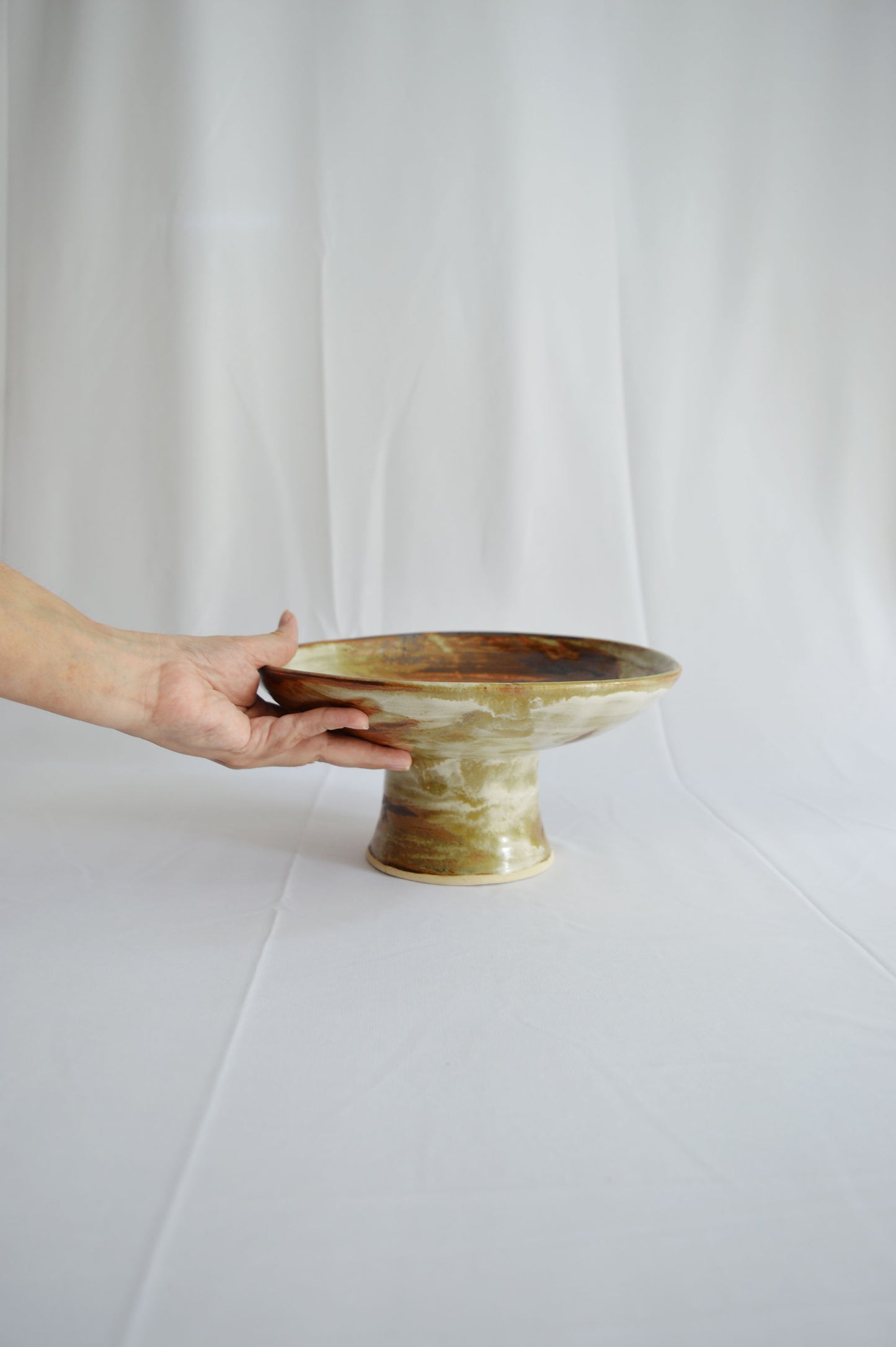 Pedestal Bowls- Dark Shino