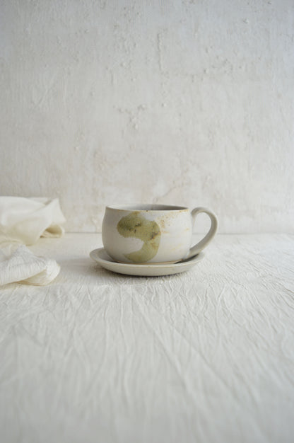 Cappuccino Cup & Saucer- Stone