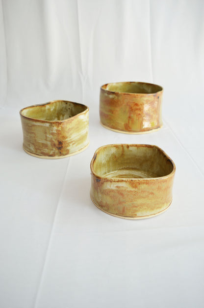 Curvy Serving Bowls- Dark Shino- Wabi Sabi