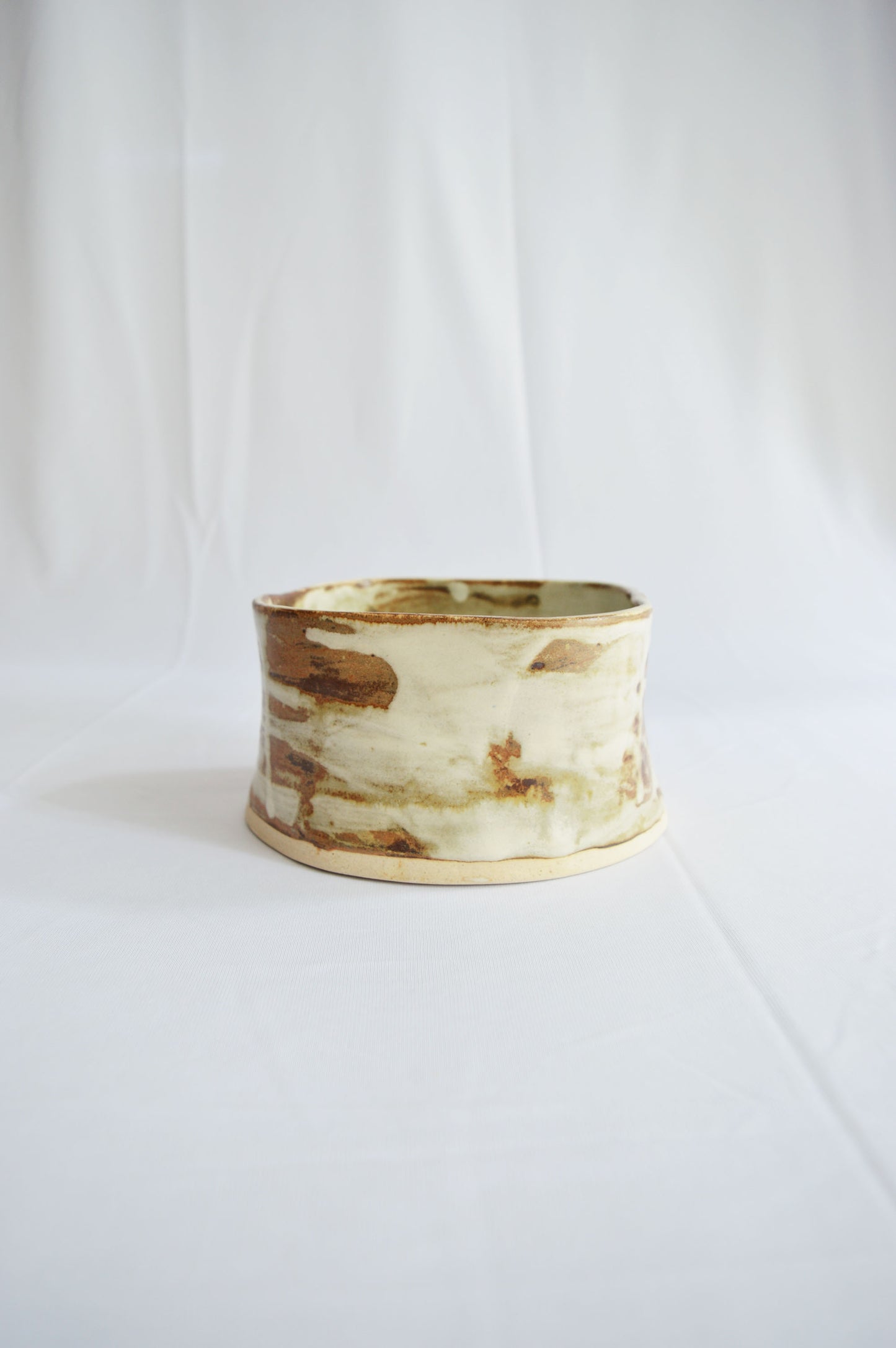 Curvy Serving Bowl- Light Shino- Wabi Sabi