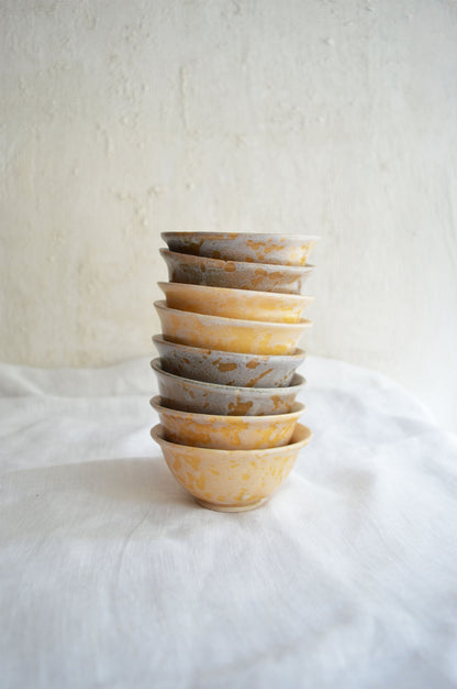 Wheel Thrown Dip Bowl Set- Small- Honey