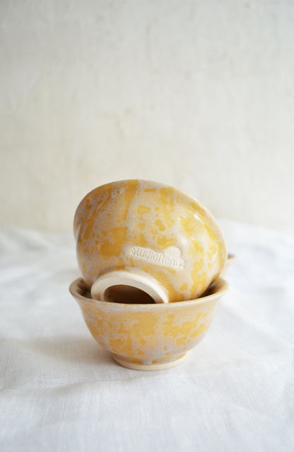 Wheel Thrown Dip Bowl Set- Small- Honey