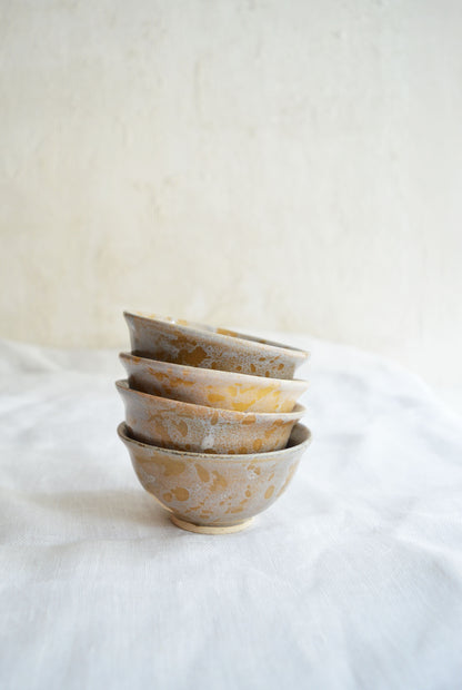 Wheel Thrown Dip Bowl Set- Small- Honey