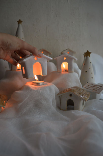 Ceramic Tealight Cottage #1