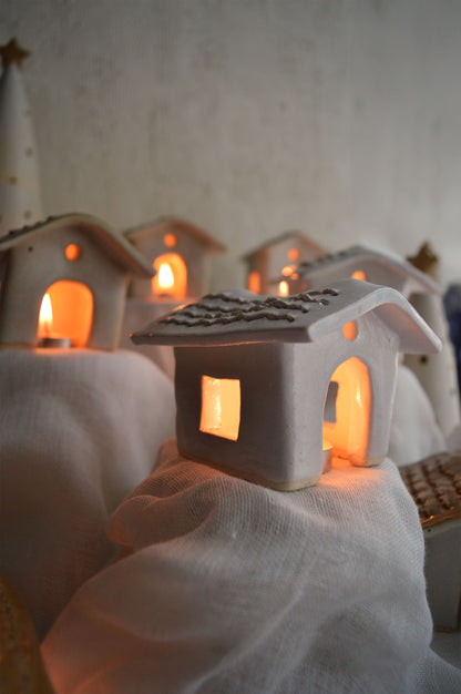 Ceramic Tealight Cottage #1