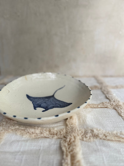 Serving Bowl/ Dinner Bowl- Mantaray