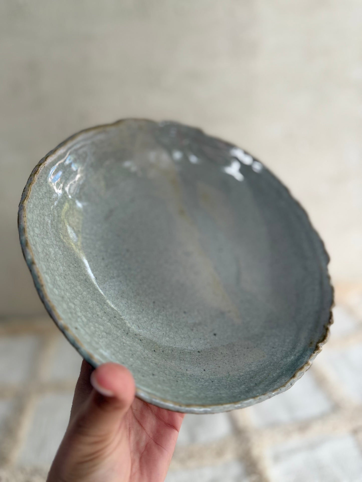 Serving Bowl/ Dinner Bowl- Crackle Glaze