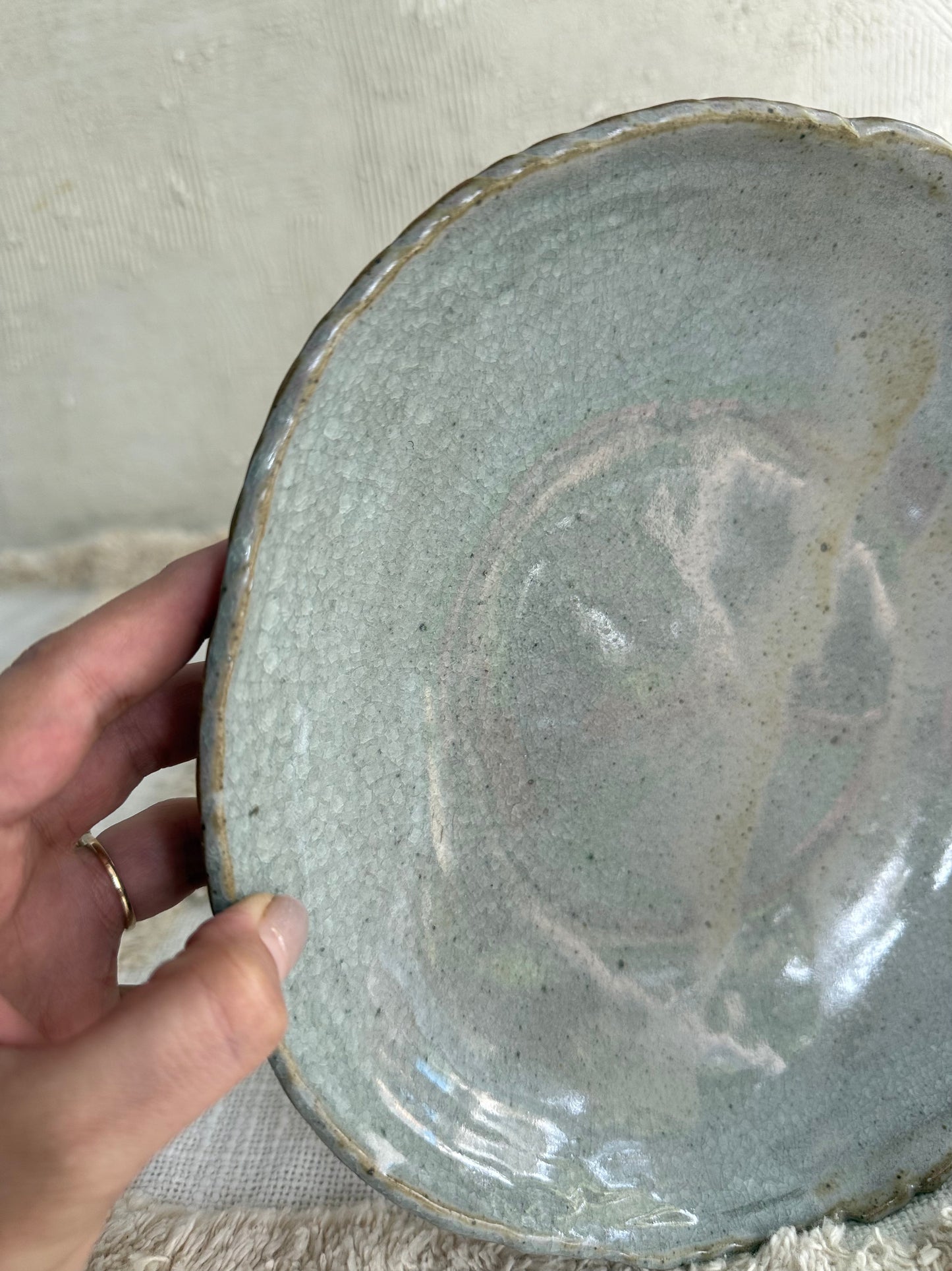 Serving Bowl/ Dinner Bowl- Crackle Glaze