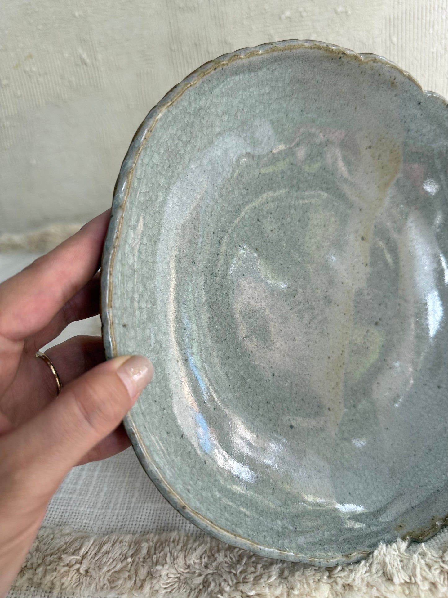 Serving Bowl/ Dinner Bowl- Crackle Glaze