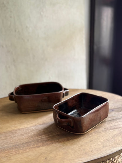 Rectangular Serving Dish/Baking Dish- Tenmoku