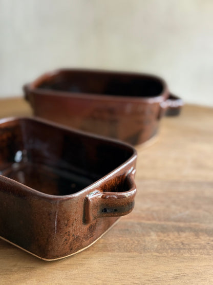 Rectangular Serving Dish/Baking Dish- Tenmoku