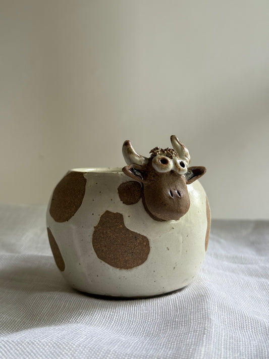 Little Cow Holder- Wheel-Thrown + Sculpted- Taiwan Series