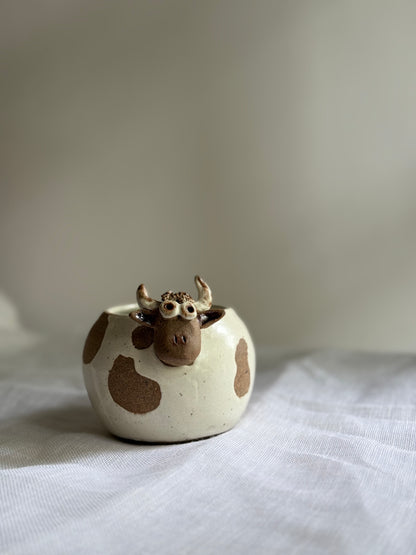 Little Cow Holder- Wheel-Thrown + Sculpted- Taiwan Series