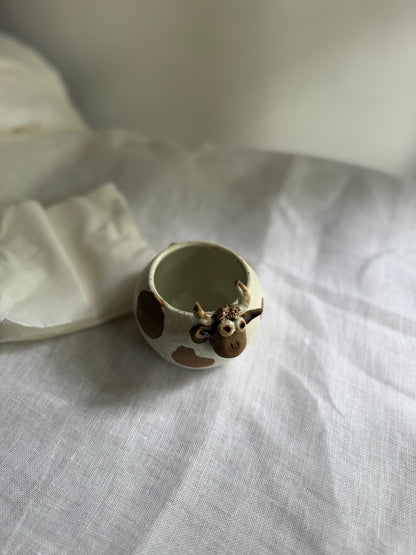 Little Cow Holder- Wheel-Thrown + Sculpted- Taiwan Series