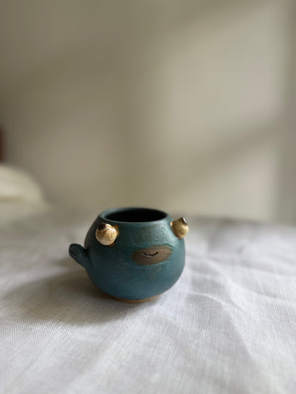 Nerdy Fish Holder- Wheel-Thrown + Sculpted- Taiwan Series