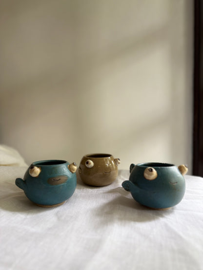 Nerdy Fish Holder- Wheel-Thrown + Sculpted- Taiwan Series