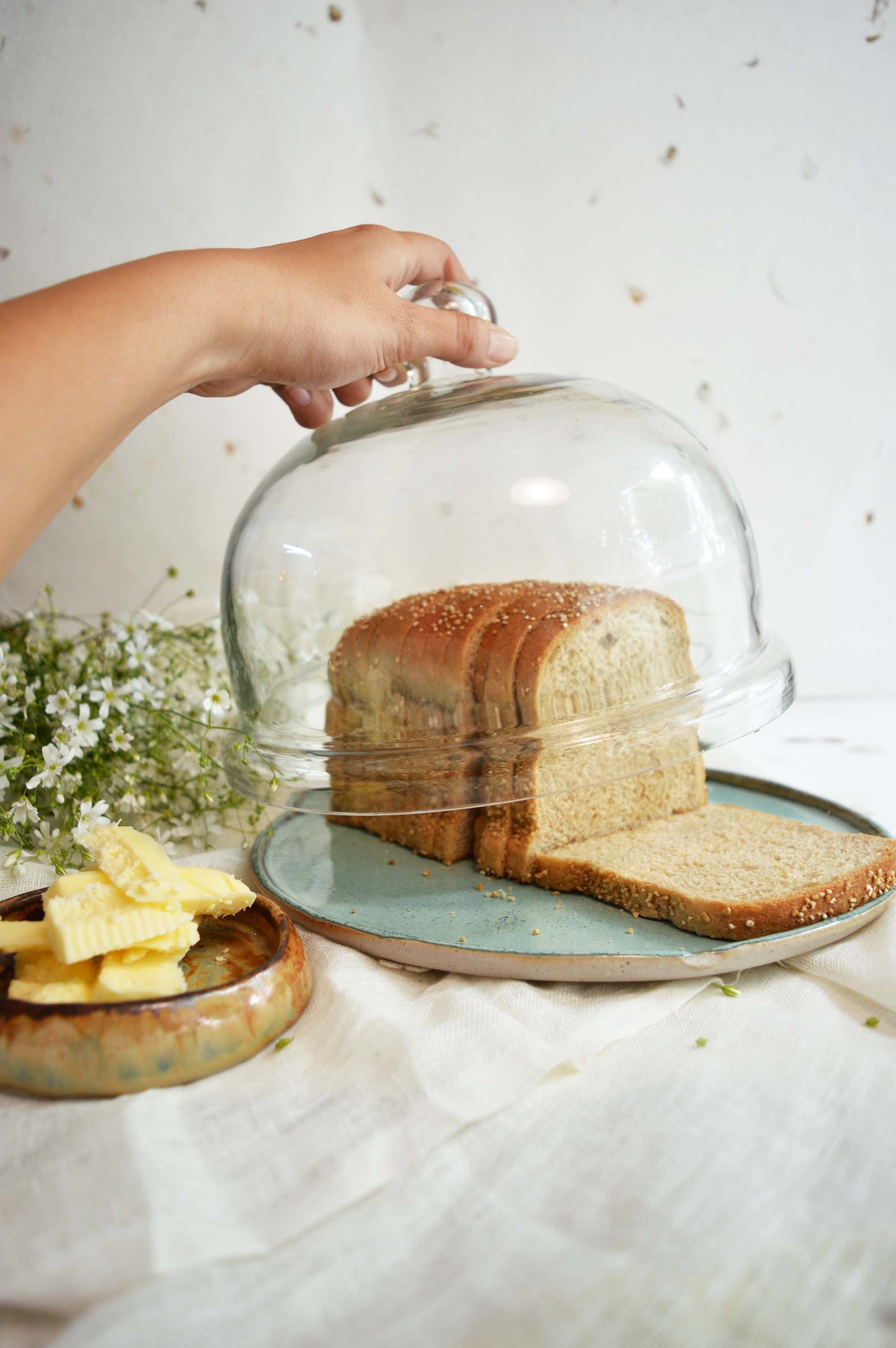 Glass & Ceramic Bread Cloche- Large