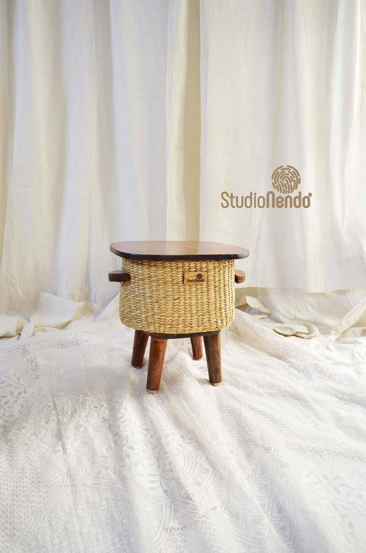 Sea Grass Standing Oval Basket- Small