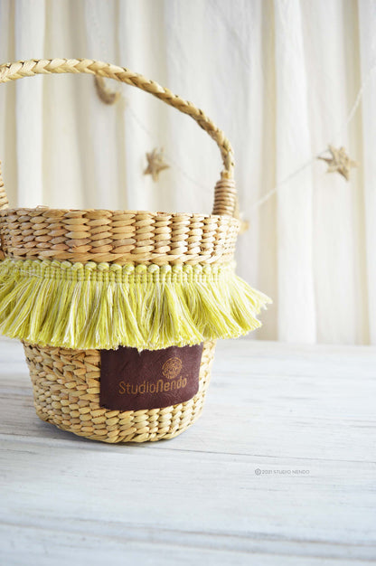 Sea Grass Bucket Basket- Keylime